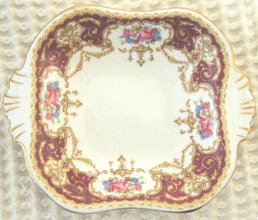 Regency Red Handled Cake Plate by Queen Anne (England)-1
