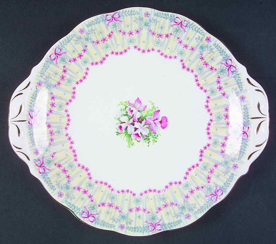 Royal Bridal Gown Handled Cake Plate by Queen Anne (England)-1