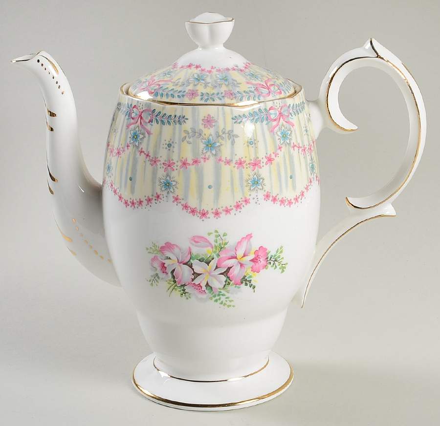 Royal Bridal Gown Mini Coffee Pot & Lid by Queen Anne (England)-1