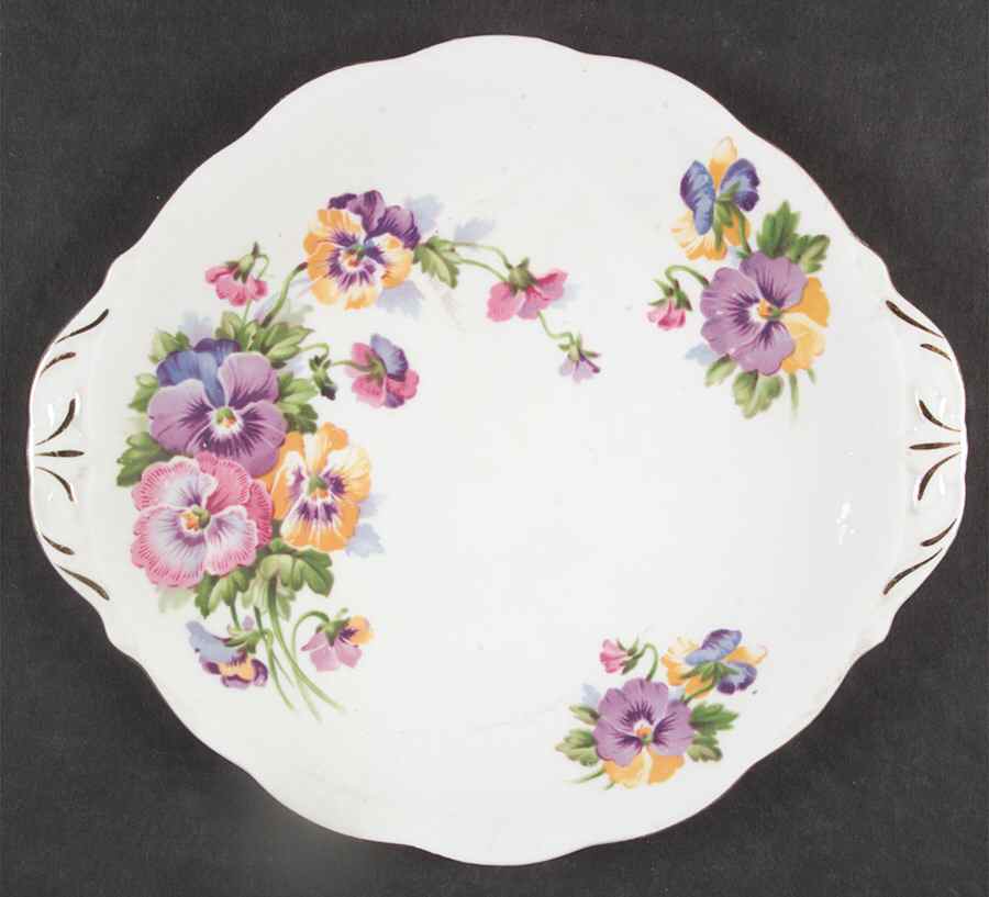 Spring Melody Handled Cake Plate by Queen Anne (England)-1