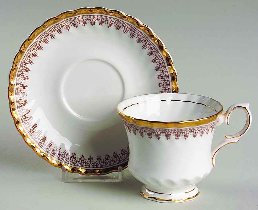 Tiara Footed Cup & Saucer Set by Queen Anne (England)-1