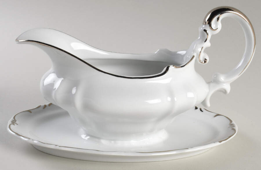 Princess Alexandra Gravy Boat with Attached Underplate by Quality Crafts-1