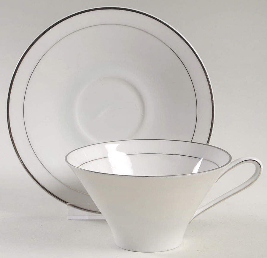 Reflection Flat Cup & Saucer Set by Quality Crafts-1