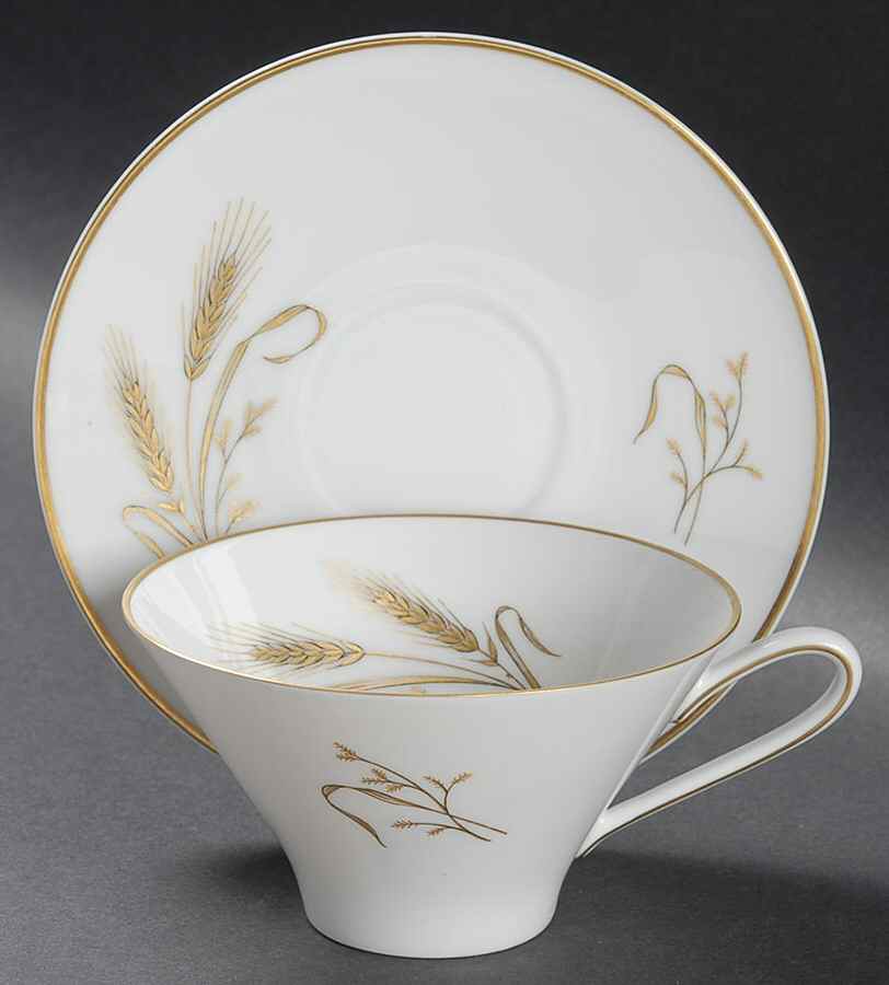 Whispering Wheat Flat Cup & Saucer Set by Quality Crafts-1