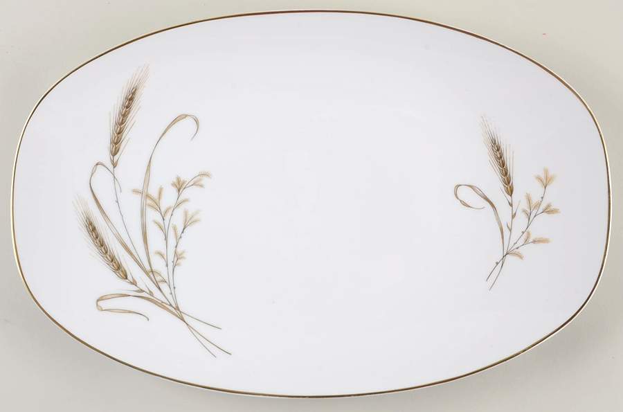 Whispering Wheat 14" Oval Serving Platter by Quality Crafts-1