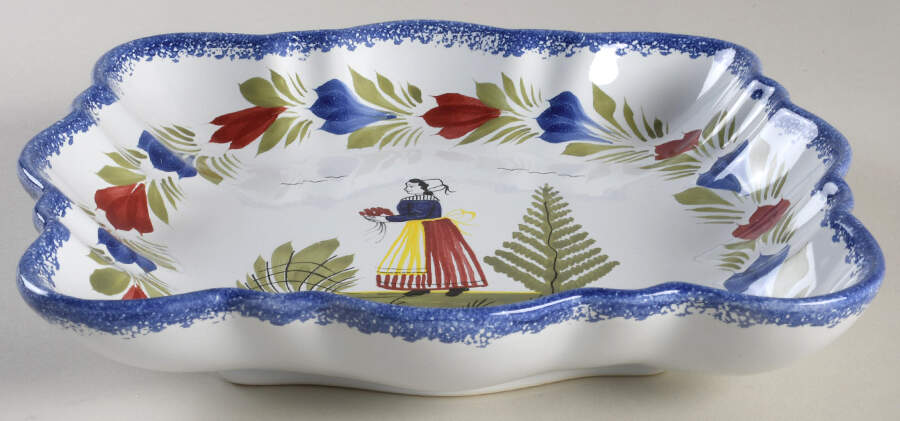 Campagne 9" Square Vegetable Bowl by Quimper-1