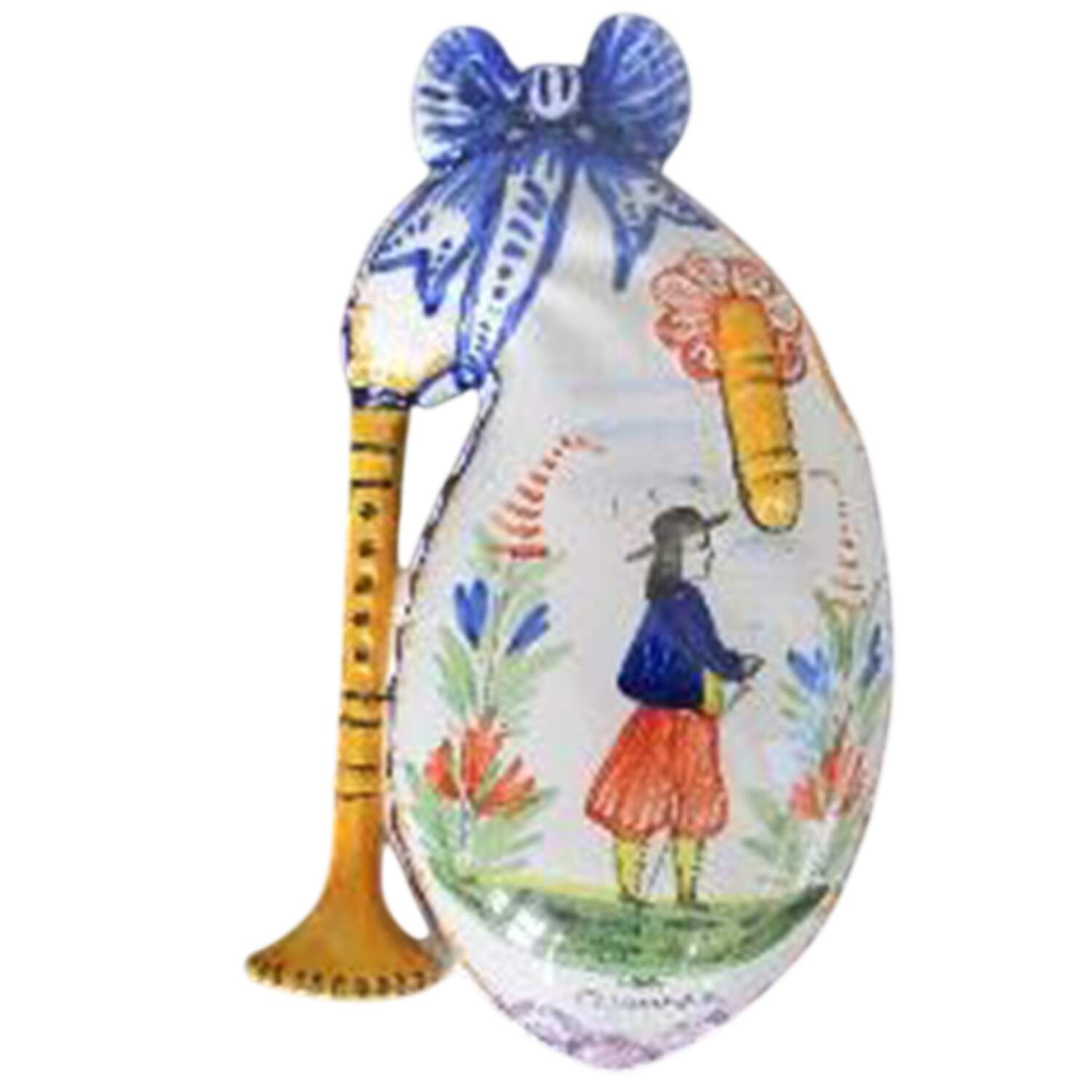 Campagne Figural Wall Pocket Vase by Quimper-1