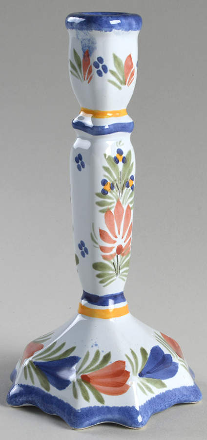 Fleuri Royal Single Light Candlestick by Quimper-1