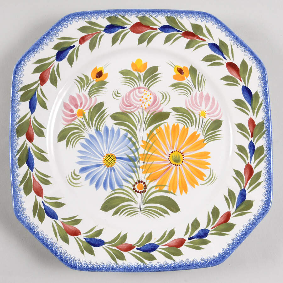 Fleuri Royal Octagonal Dinner Plate by Quimper-1