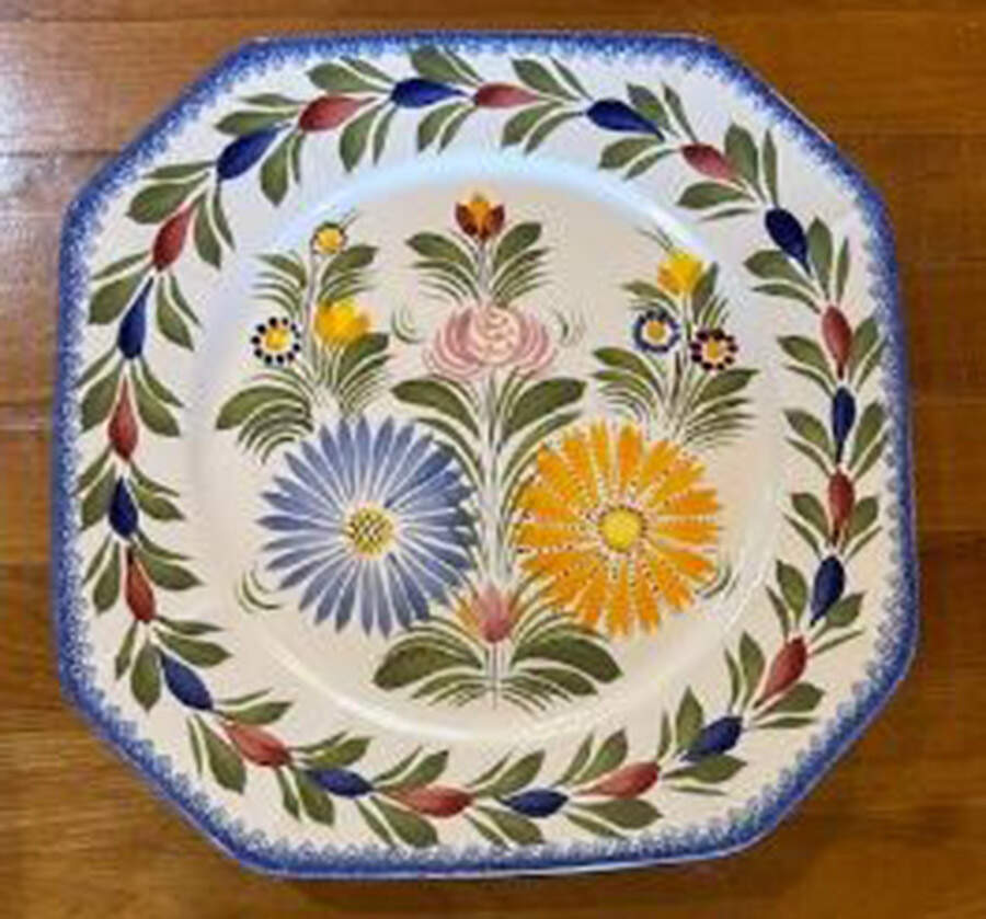 Fleuri Royal Octagonal Dinner Plate by Quimper-1