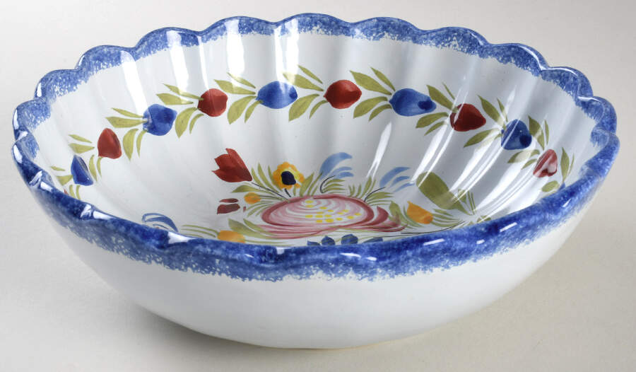 Fleuri Royal 8" Round Vegetable Bowl by Quimper-1
