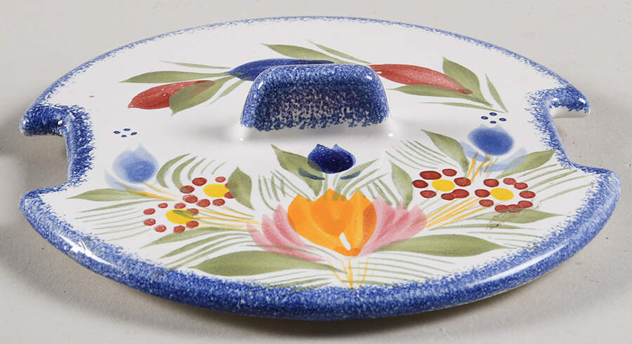 Fleuri Royal Lid for Butter Tub by Quimper-1