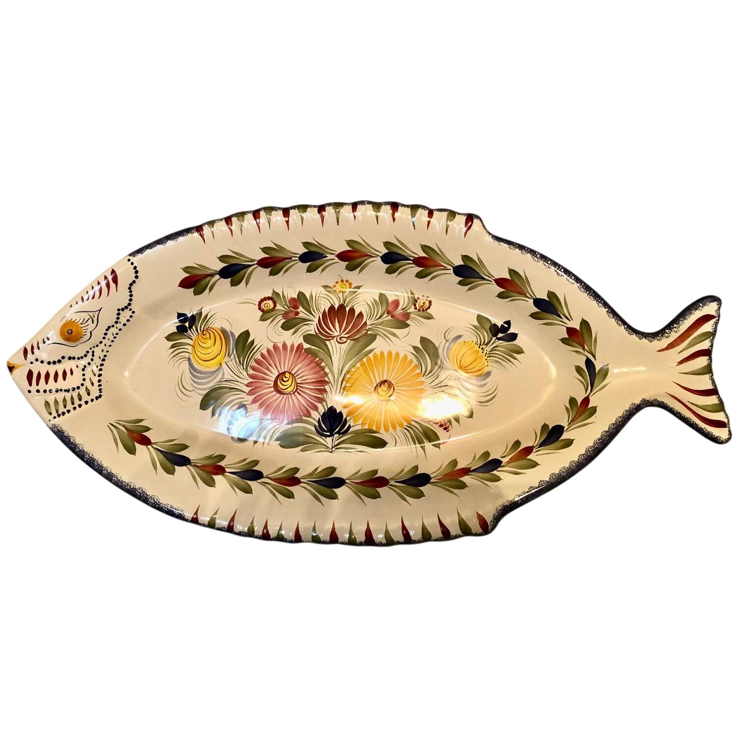 Fleuri Royal 24" Fish Platter by Quimper-1