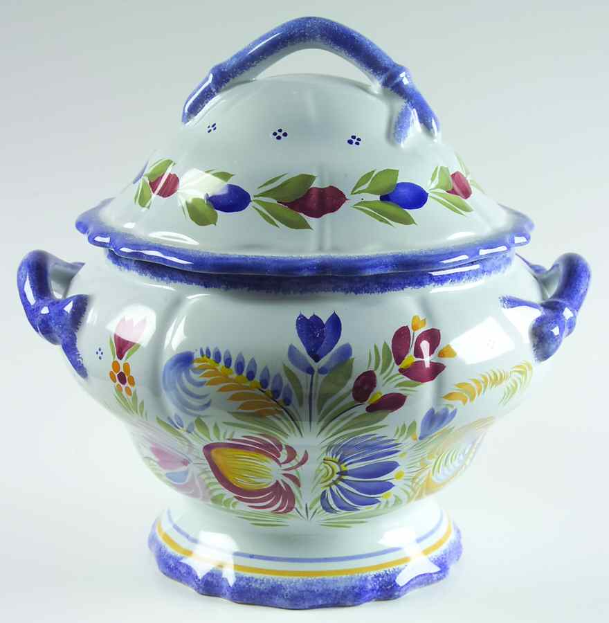 Fleuri Royal Tureen &  Lid by Quimper-1