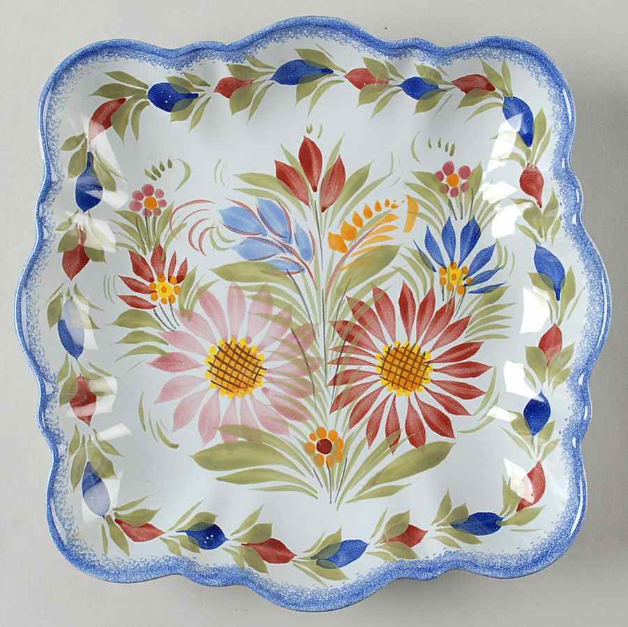 Fleuri Royal 9" Square Serving Platter by Quimper-1