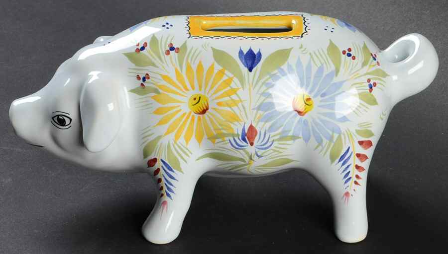 Fleuri Royal Piggy Bank by Quimper-1