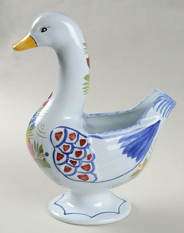 Fleuri Royal Duck Planter by Quimper-1