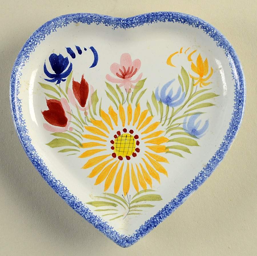 Fleuri Royal Heart Shaped Dish by Quimper-1
