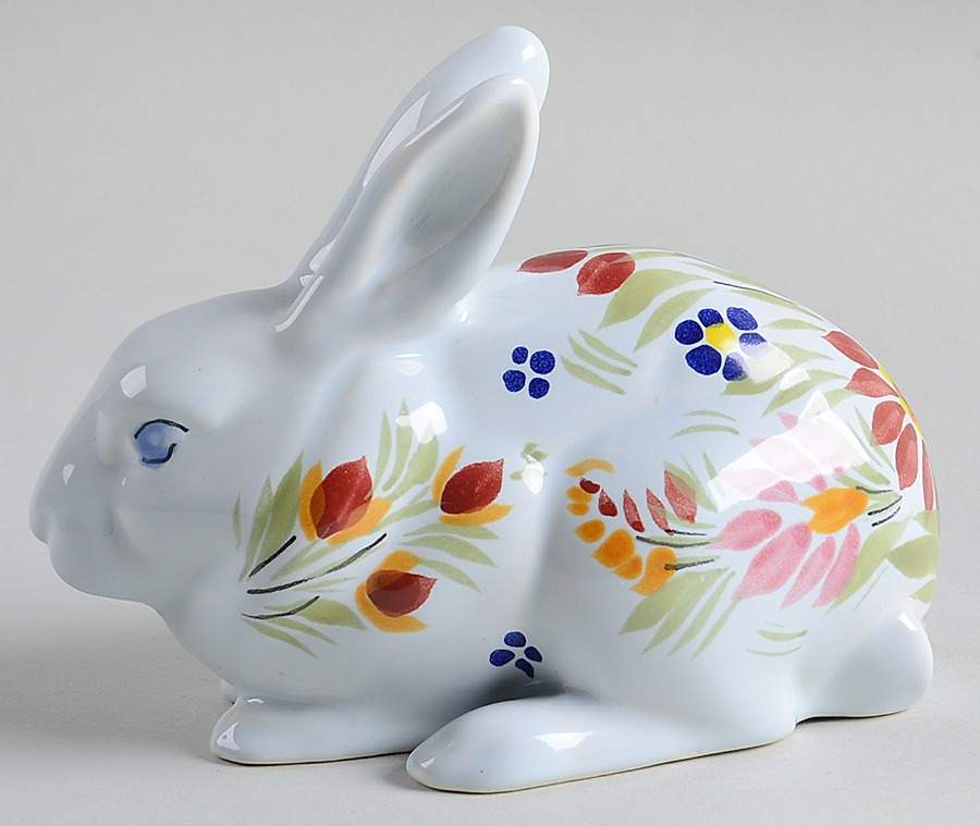 Fleuri Royal Rabbit Figurine by Quimper-1