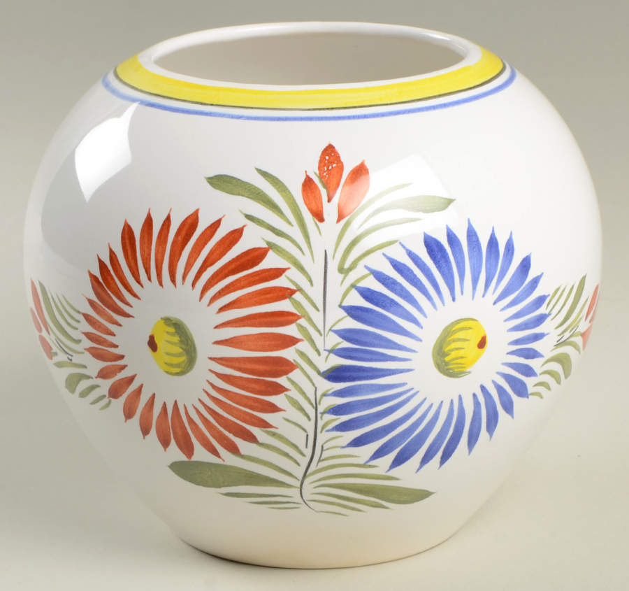 Henriot (Lady Or Man Center) 5" Vase by Quimper-1