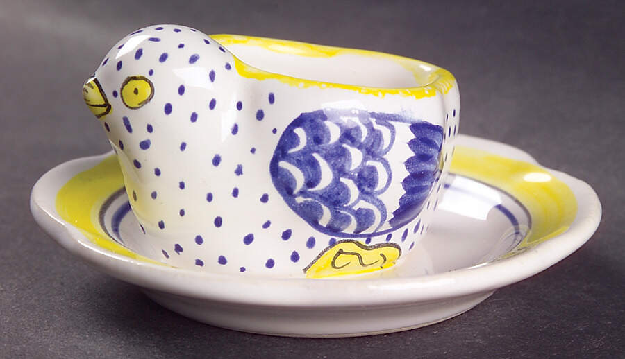 Henriot (Lady Or Man Center) Figural Egg Cup by Quimper-1
