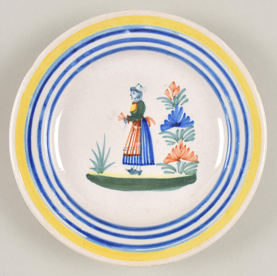 Henriot (Lady Or Man Center) Small Bread & Butter Plate by Quimper-1