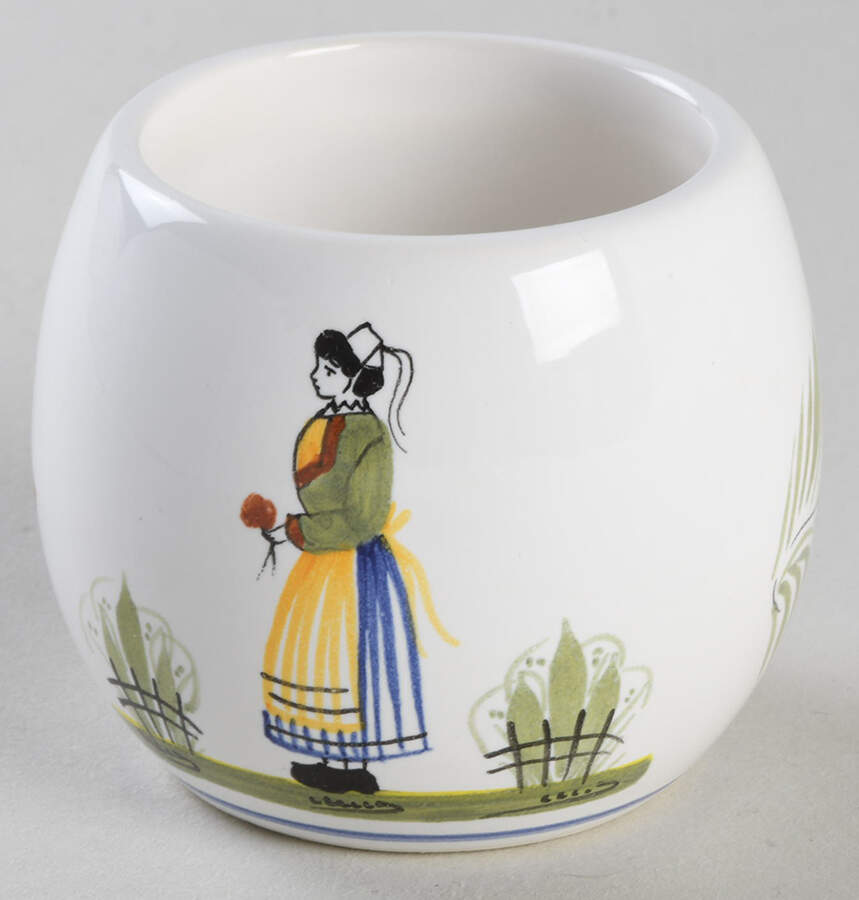 Henriot (Lady Or Man Center) Mustard Jar No Lid by Quimper-1