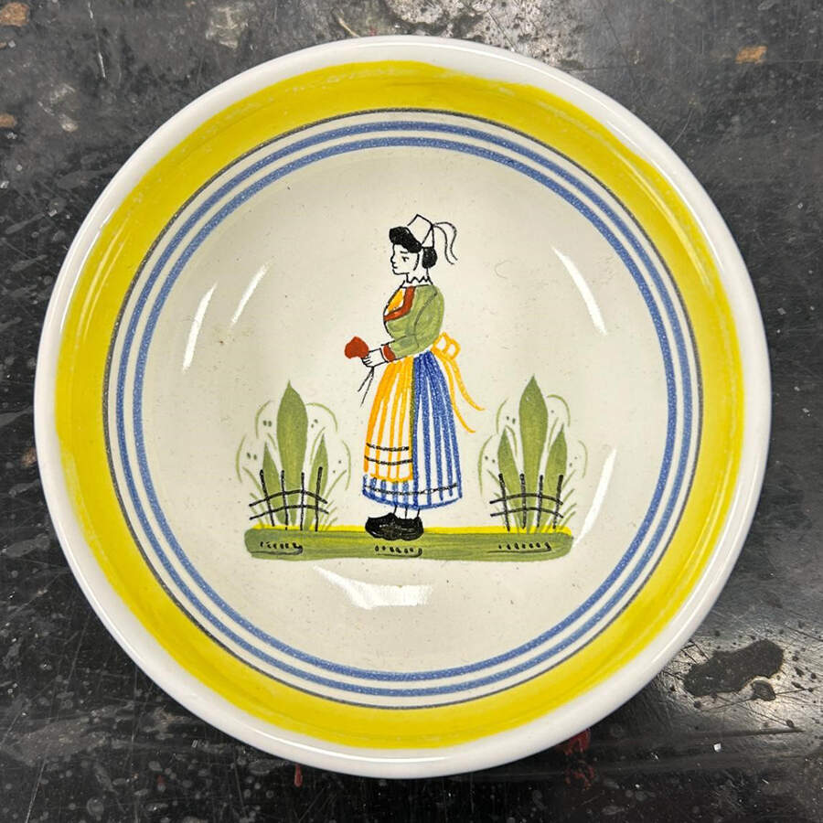 Henriot (Lady Or Man Center) Butter Pat by Quimper-1