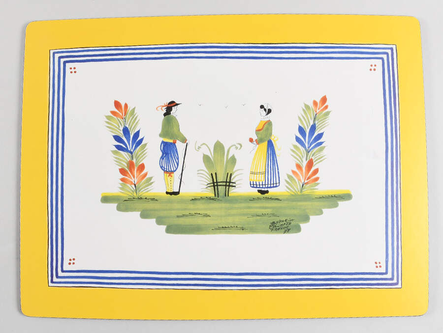Henriot (Lady Or Man Center) Corkboard Placemat by Quimper-1