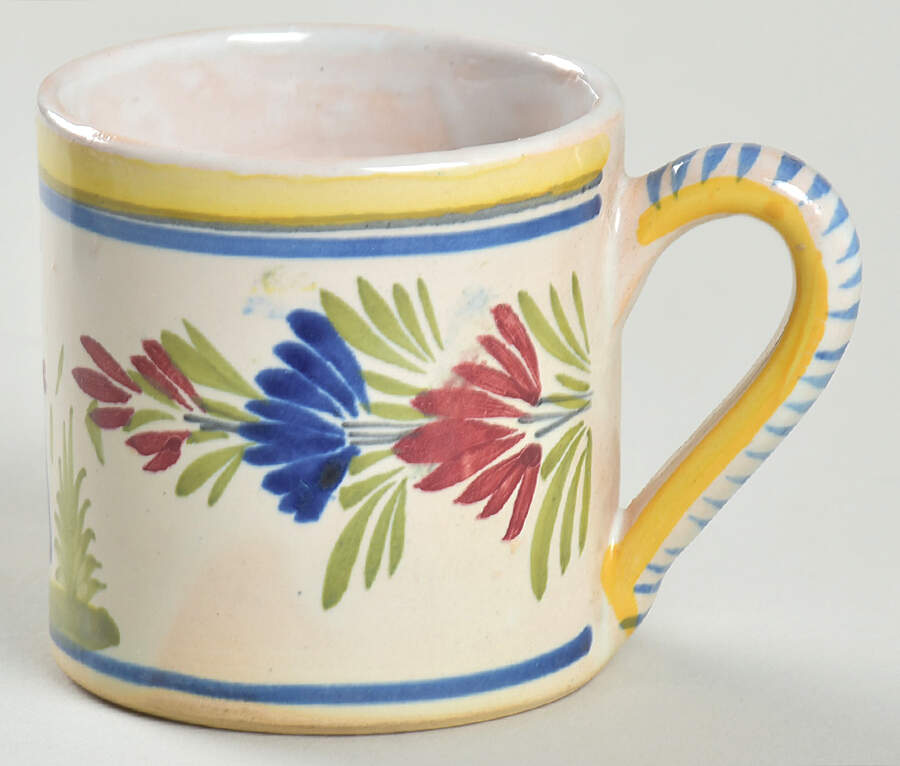 Henriot (Lady Or Man Center) Flat Demitasse Cup by Quimper-1