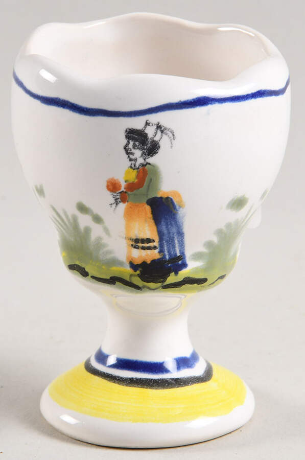 Henriot (Lady Or Man Center) Single Egg Cup by Quimper-1