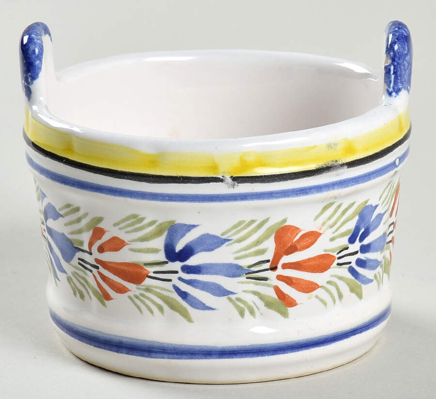 Henriot (Lady Or Man Center) Butter Tub No Lid by Quimper-1
