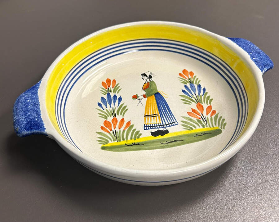 Henriot (Lady Or Man Center) Large Coupe Soup Bowl by Quimper-1