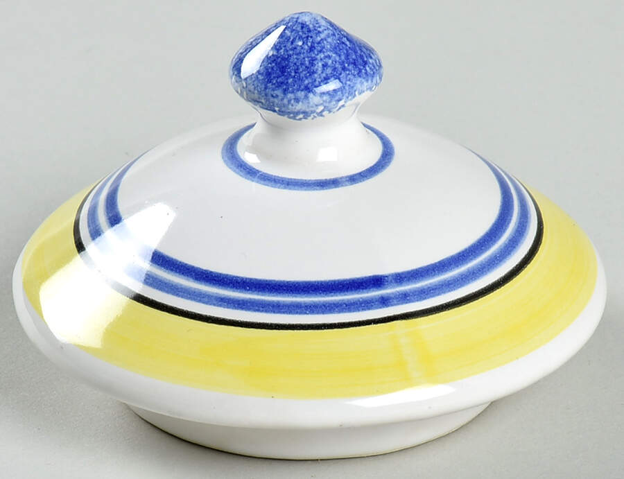 Henriot (Lady Or Man Center) Lid for Sugar Bowl by Quimper-1