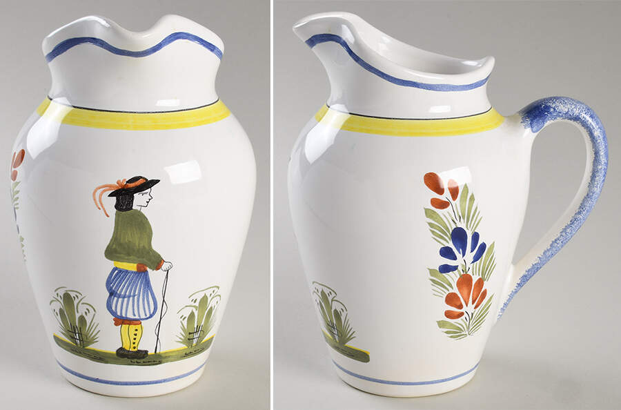 Henriot (Lady Or Man Center) 32 Oz Pitcher by Quimper-1