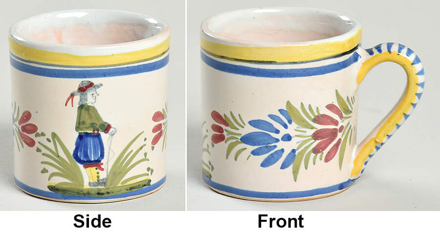 Henriot (Lady Or Man Center) Flat Demitasse Cup by Quimper-1