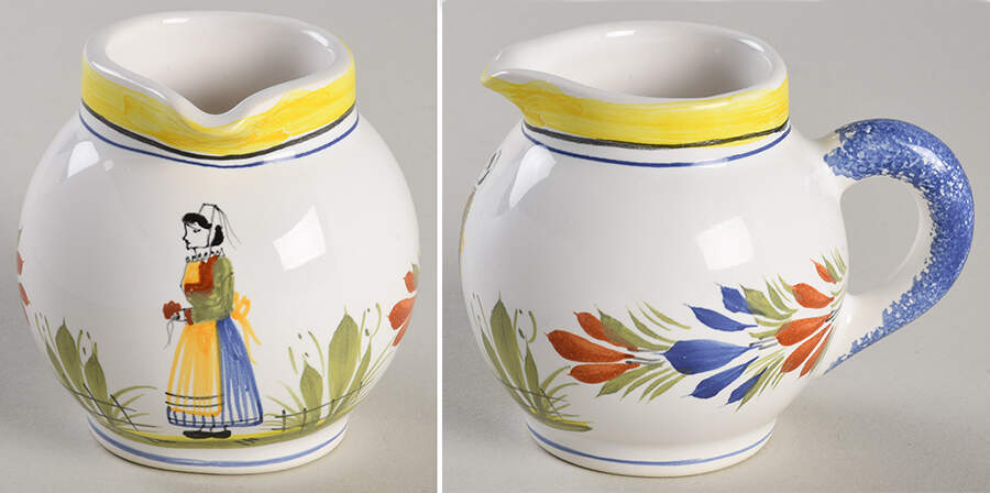 Henriot (Lady Or Man Center) Mini Creamer by Quimper-1
