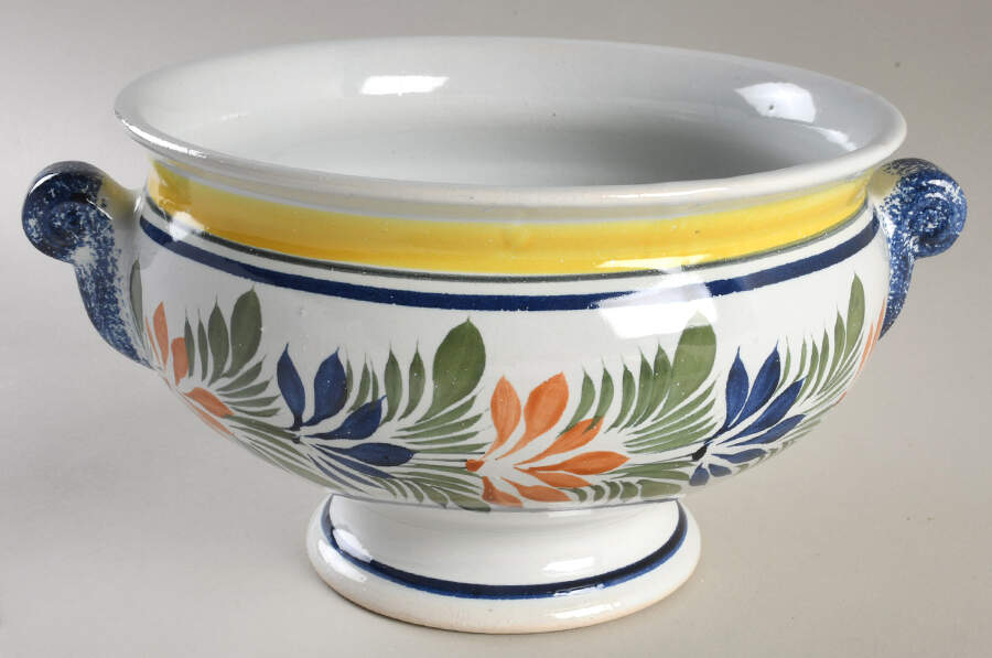 Henriot (Lady Or Man Center) Tureen No Lid by Quimper-1