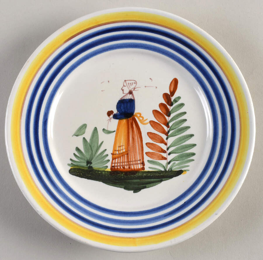 Henriot (Lady Or Man Center) Salad Plate by Quimper-1