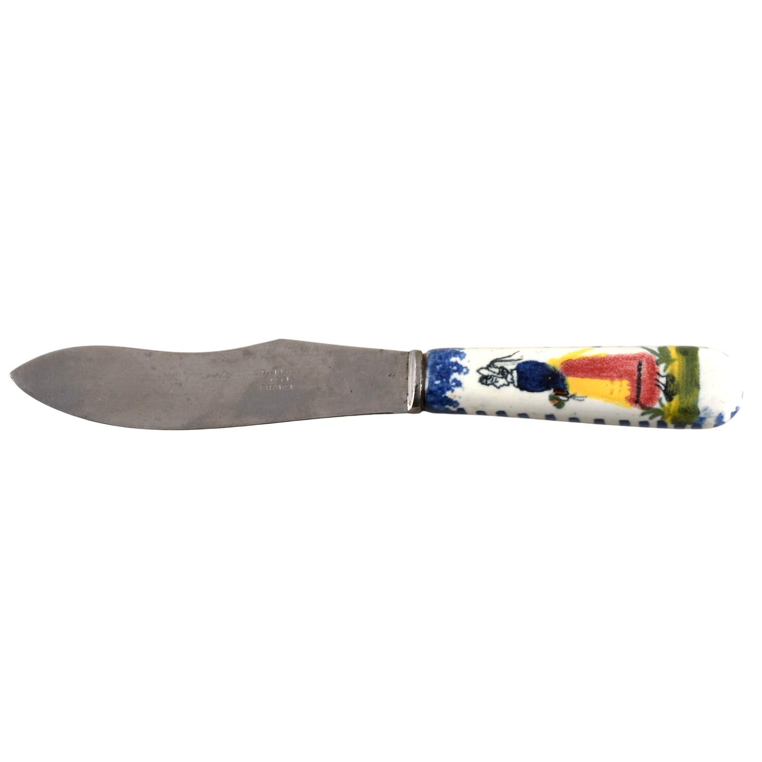 Henriot (Lady Or Man Center) Hollow Handle Butter Spreader by Quimper-1
