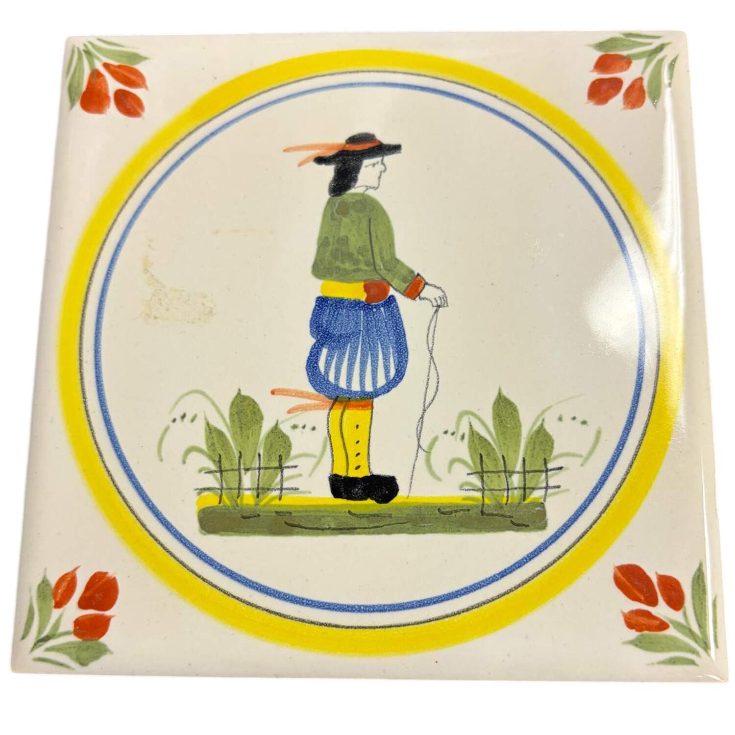 Henriot (Lady Or Man Center) Square Coaster by Quimper-1