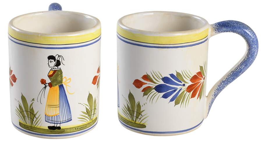 Henriot (Lady Or Man Center) Grandmug by Quimper-1