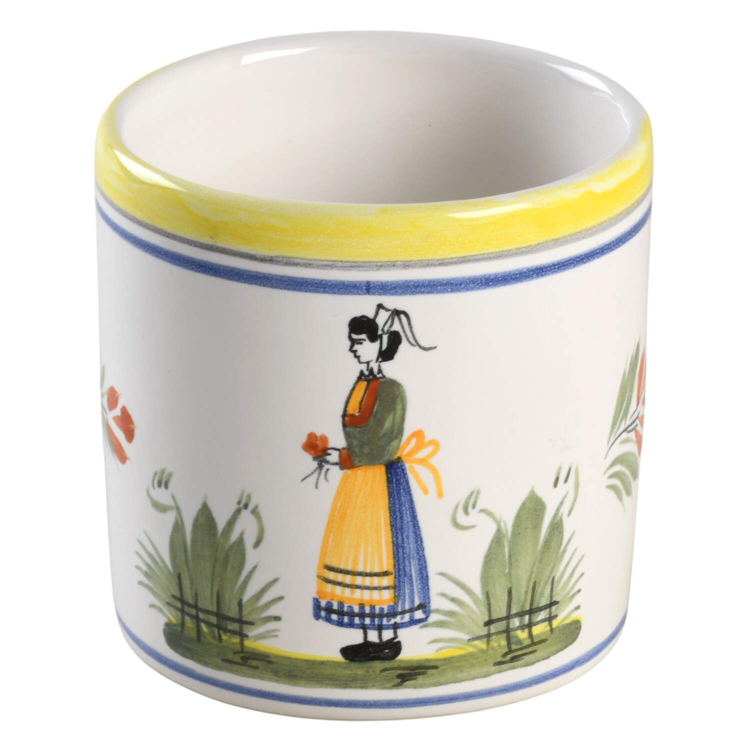 Henriot (Lady Or Man Center) Mini Canister No Lid by Quimper-1