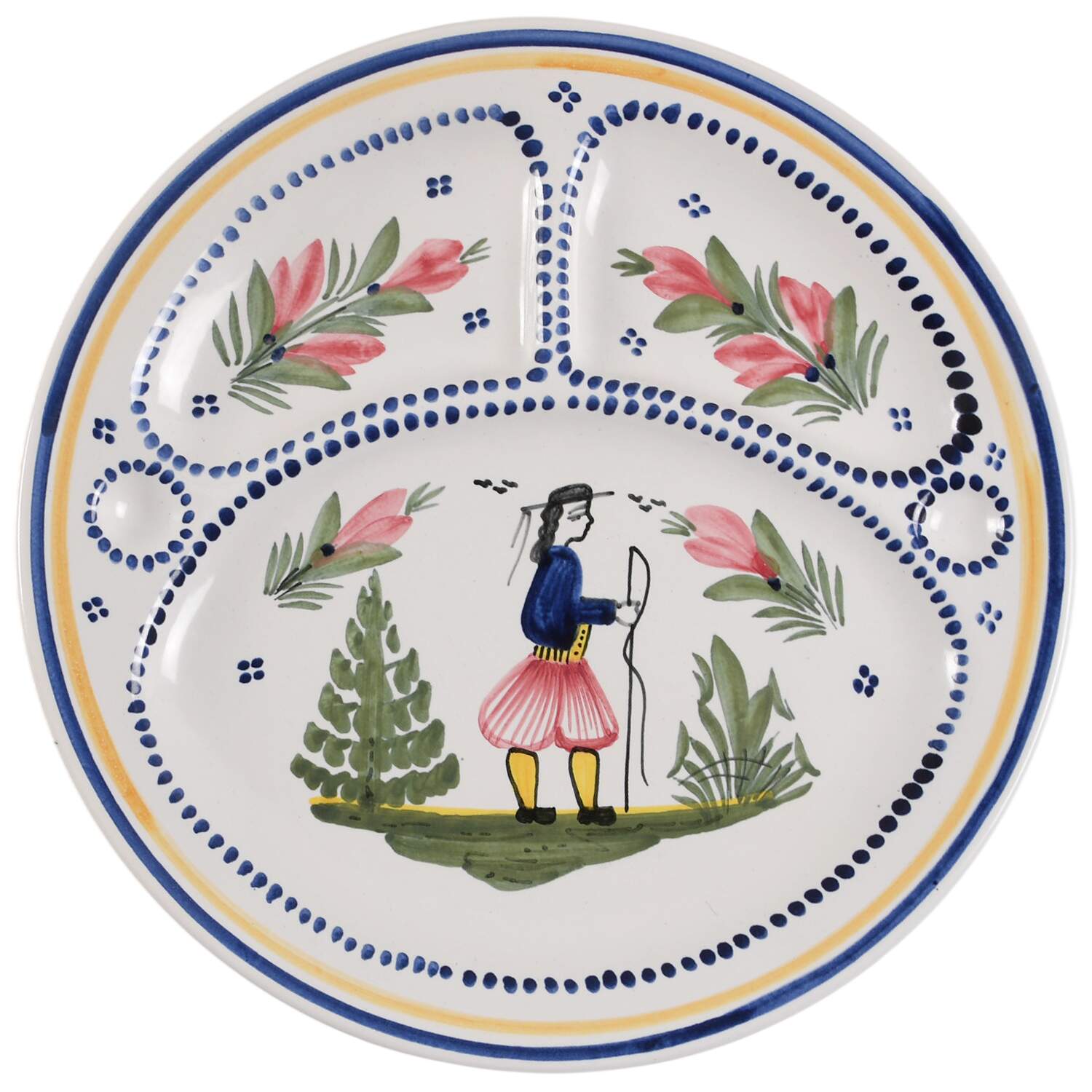 Henriot (Lady Or Man Center) Buffet/Dinner Plate by Quimper-1