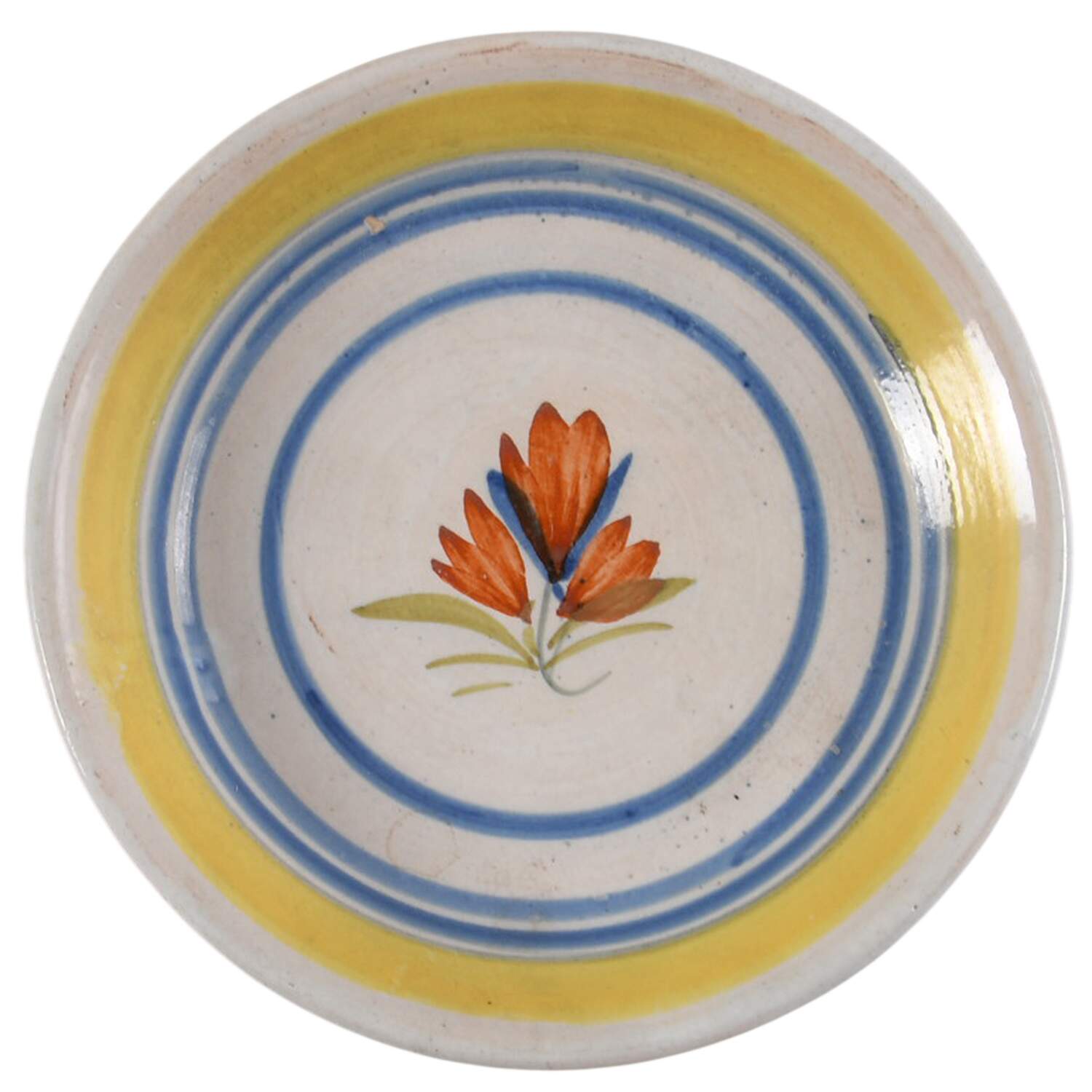 Henriot (Lady Or Man Center) Saucer for Flat Demitasse Cup by Quimper-1
