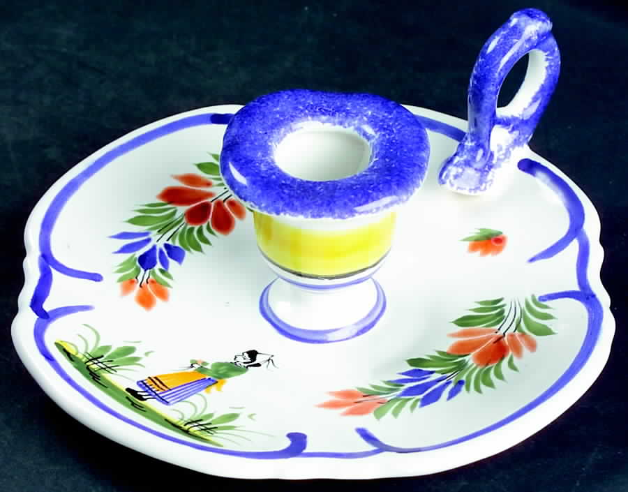 Henriot (Lady Or Man Center) Candleholder by Quimper-1