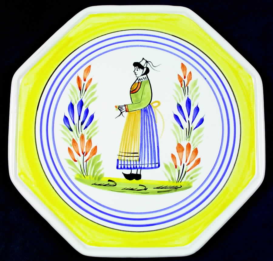Henriot (Lady Or Man Center) Cheese Tray by Quimper-1