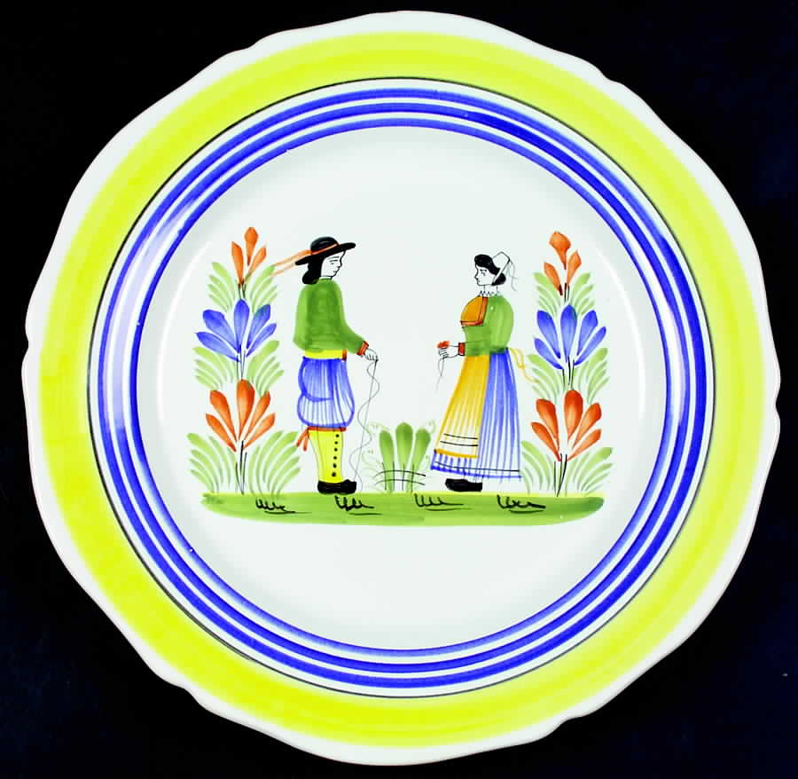 Henriot (Lady Or Man Center) Wall Plate by Quimper-1