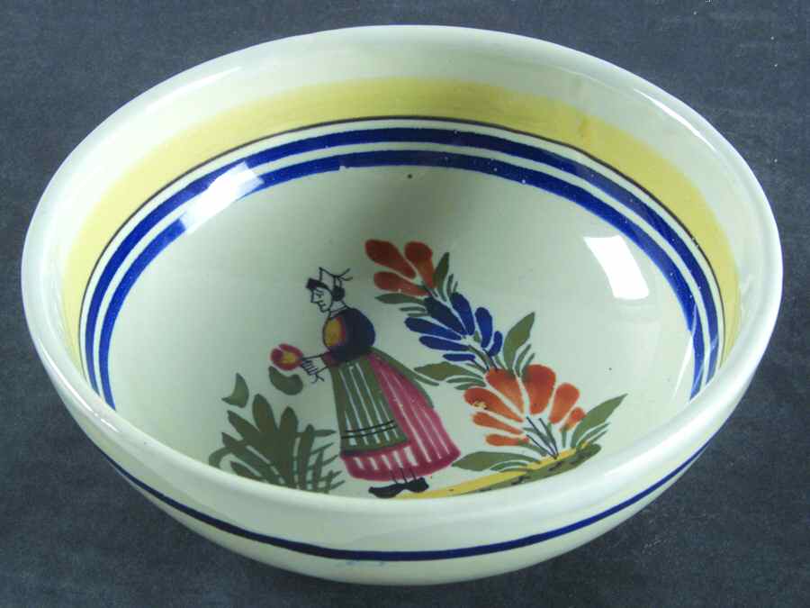 Henriot (Lady Or Man Center) Coupe Cereal Bowl by Quimper-1