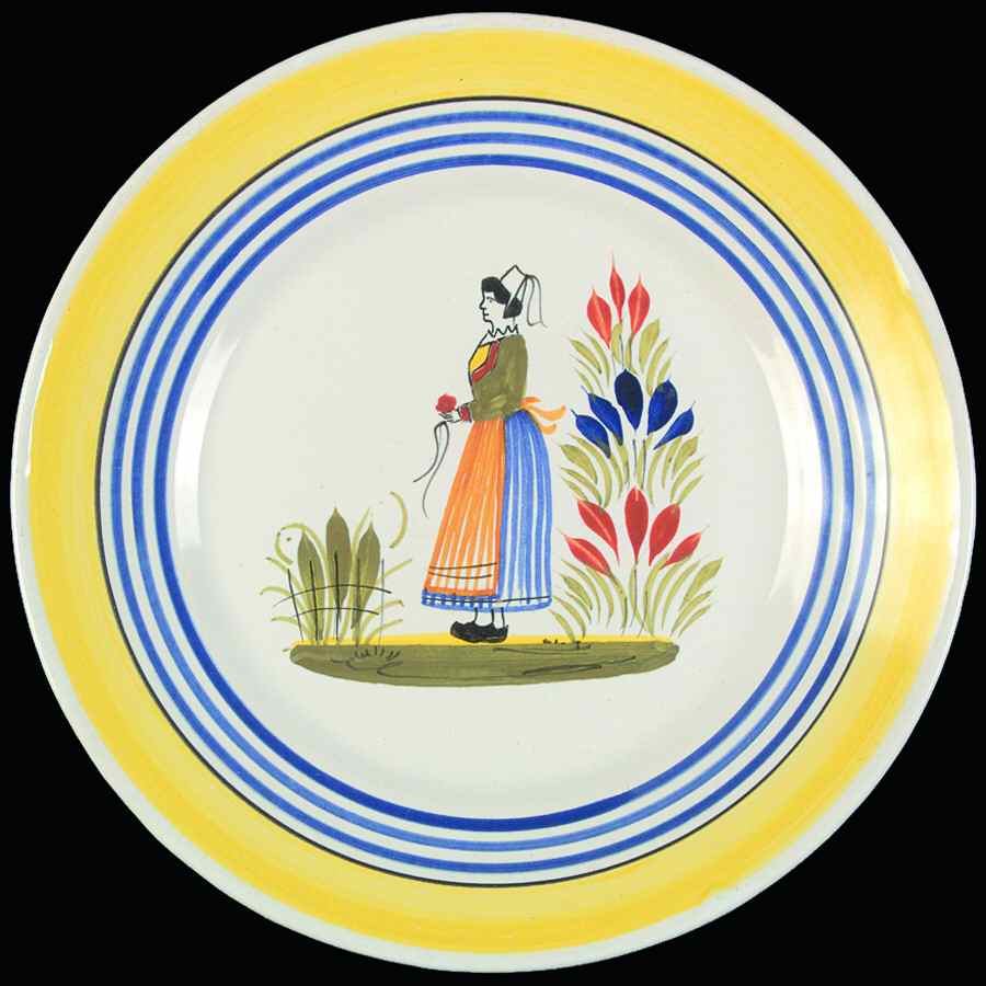 Henriot (Lady Or Man Center) Salad Plate by Quimper-1